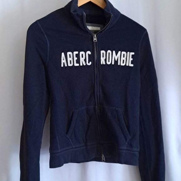 Abercrombie & Fitch Y2K Navy Blue Full Zip Sweatshirt - Picture 2 of 6